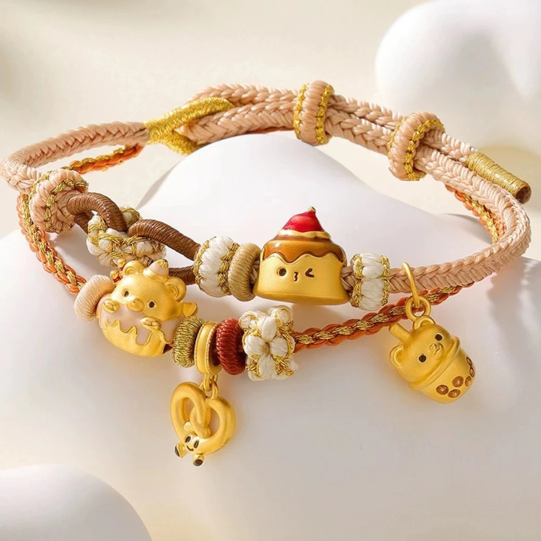 足金999可爱烘焙系列转运珠 默认不配手绳多样性发一