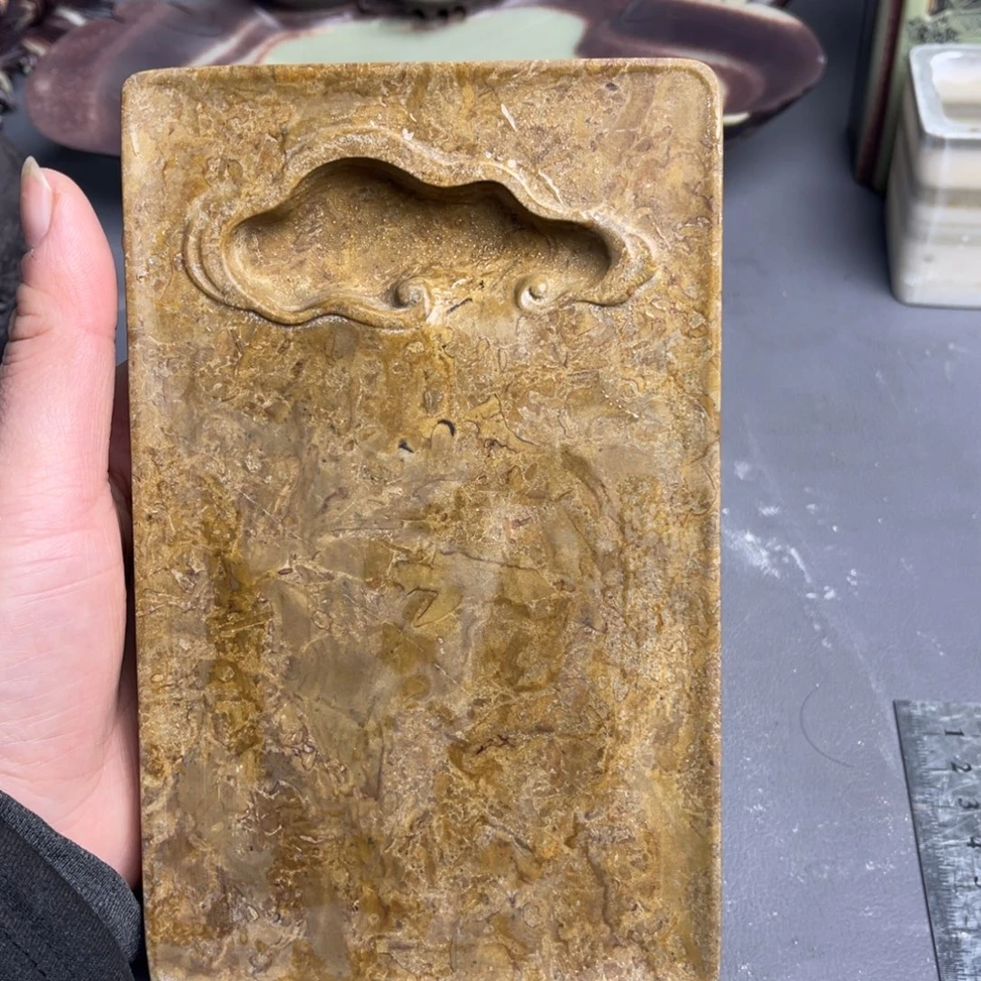 美***人易砚顶级黄佛砚台