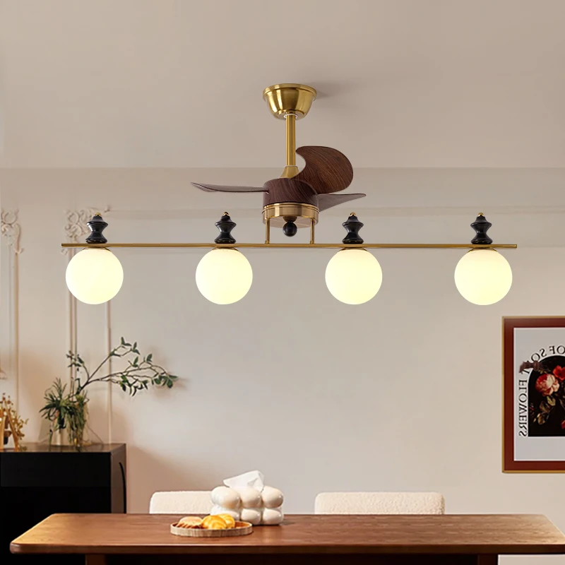 风扇吊灯中古风创意个性轻奢高级感客厅饭厅灯2025新款艺术奶油风