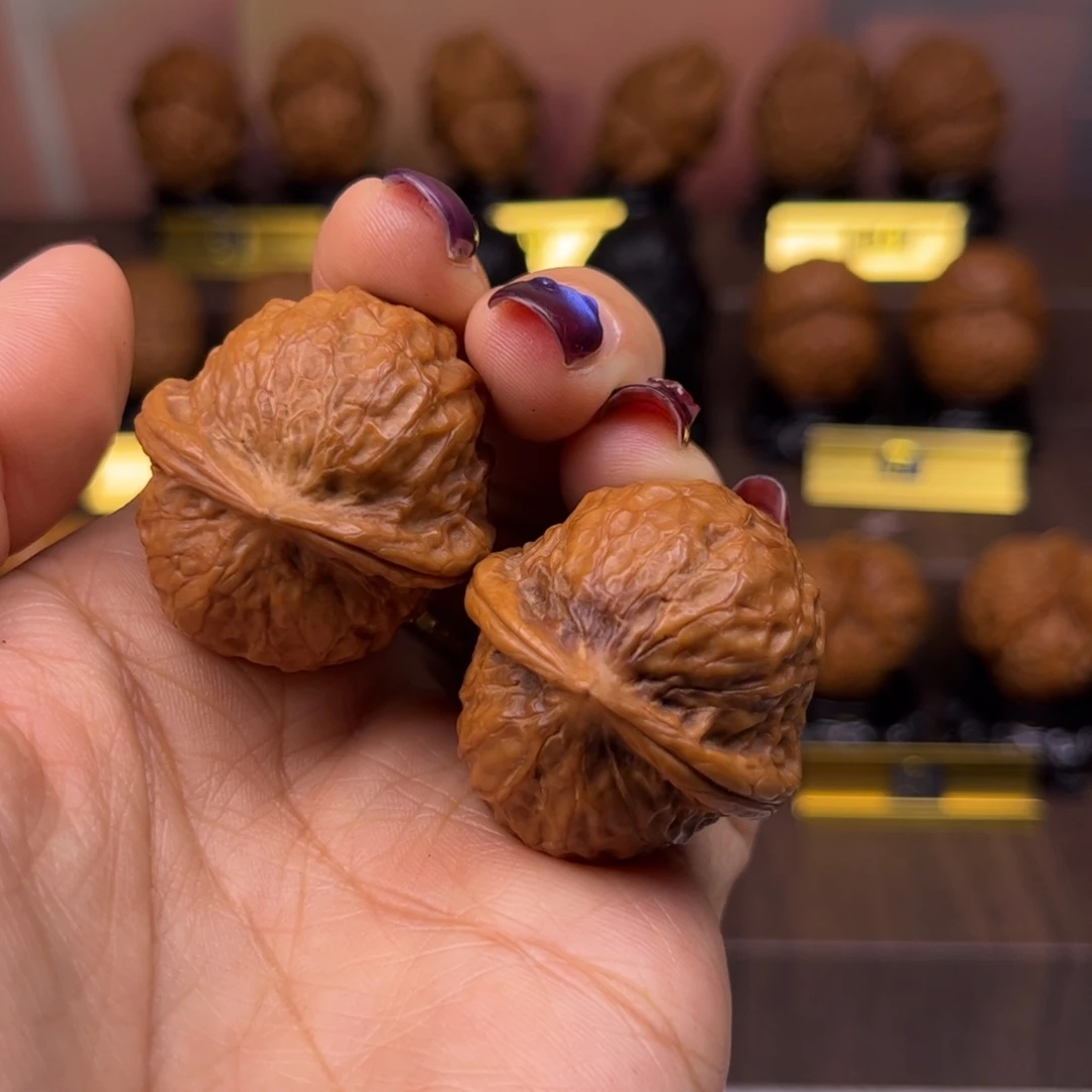 把件文玩核桃木纹元宝34尺