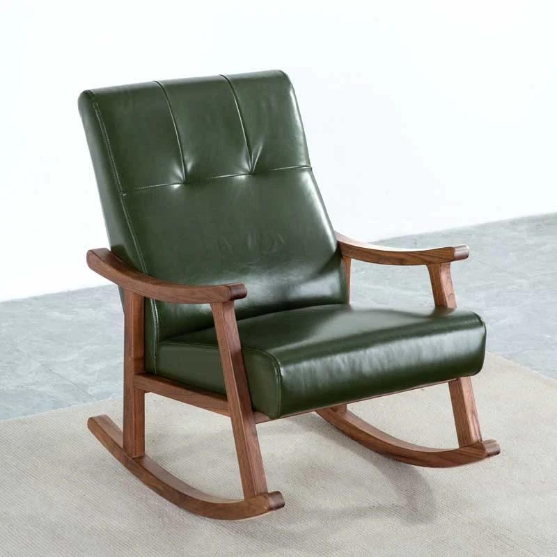 格调满满 坐感舒适） 园丰店  黑胡桃木摇椅