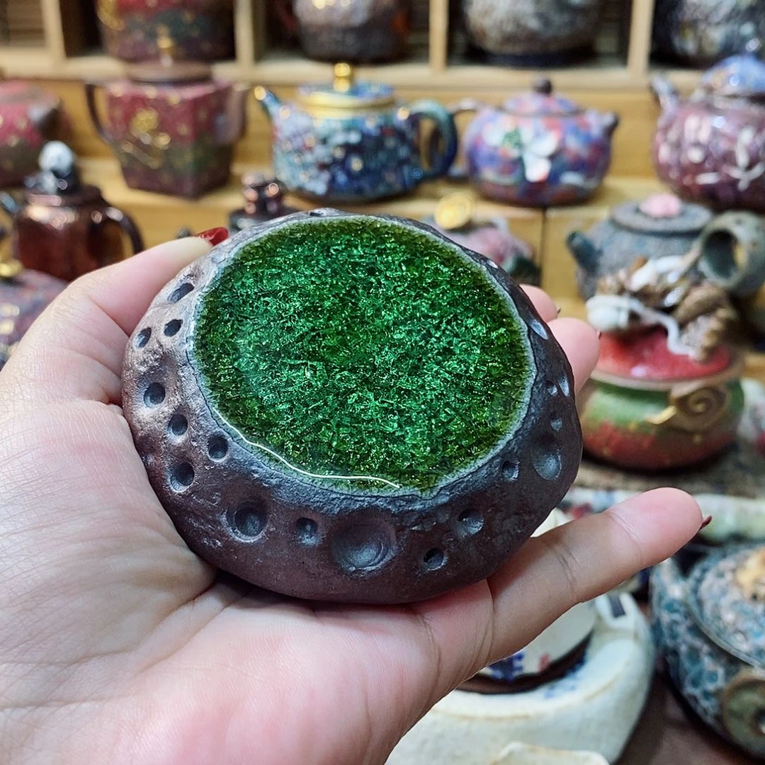 志野柴烧古喜茶器