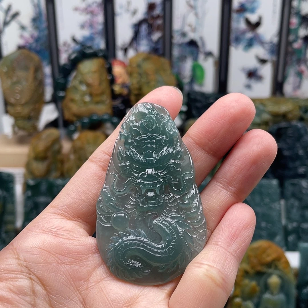 翡翠未镶嵌颈饰天然翡翠a货龙