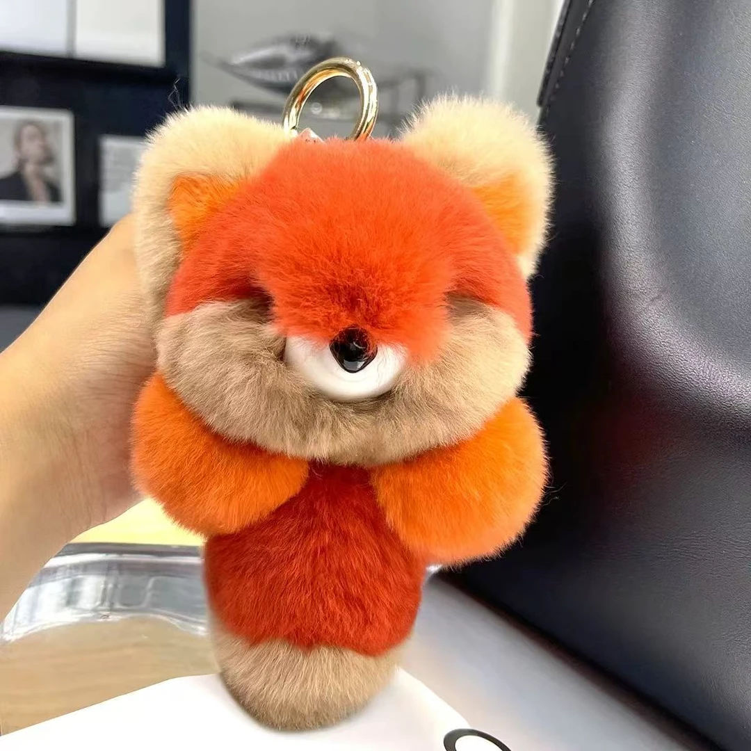 《野儿服饰》小狐狸兔毛挂件毛绒包包挂件毛绒挂件高级毛毛钥匙扣
