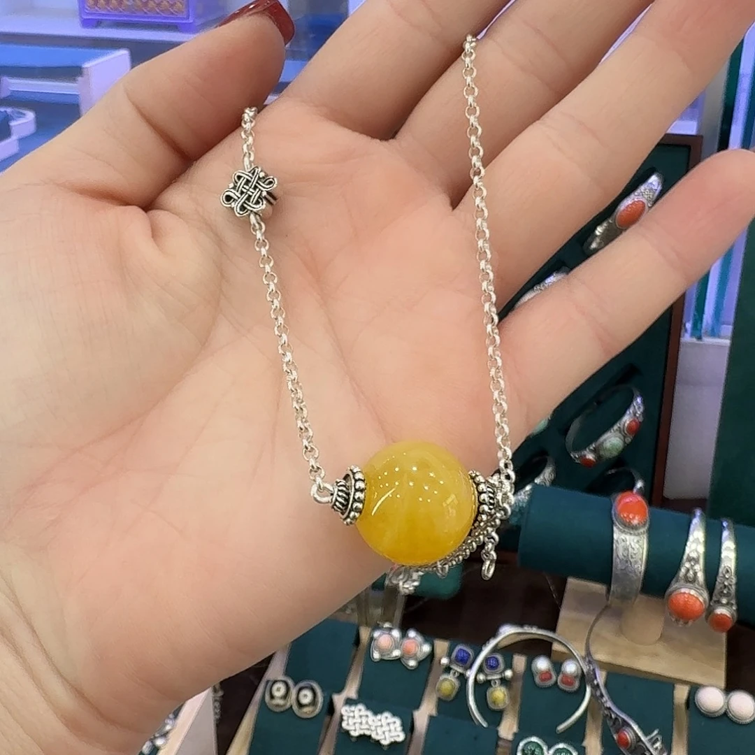 洪***兽石英石纯铜纯银锁骨链