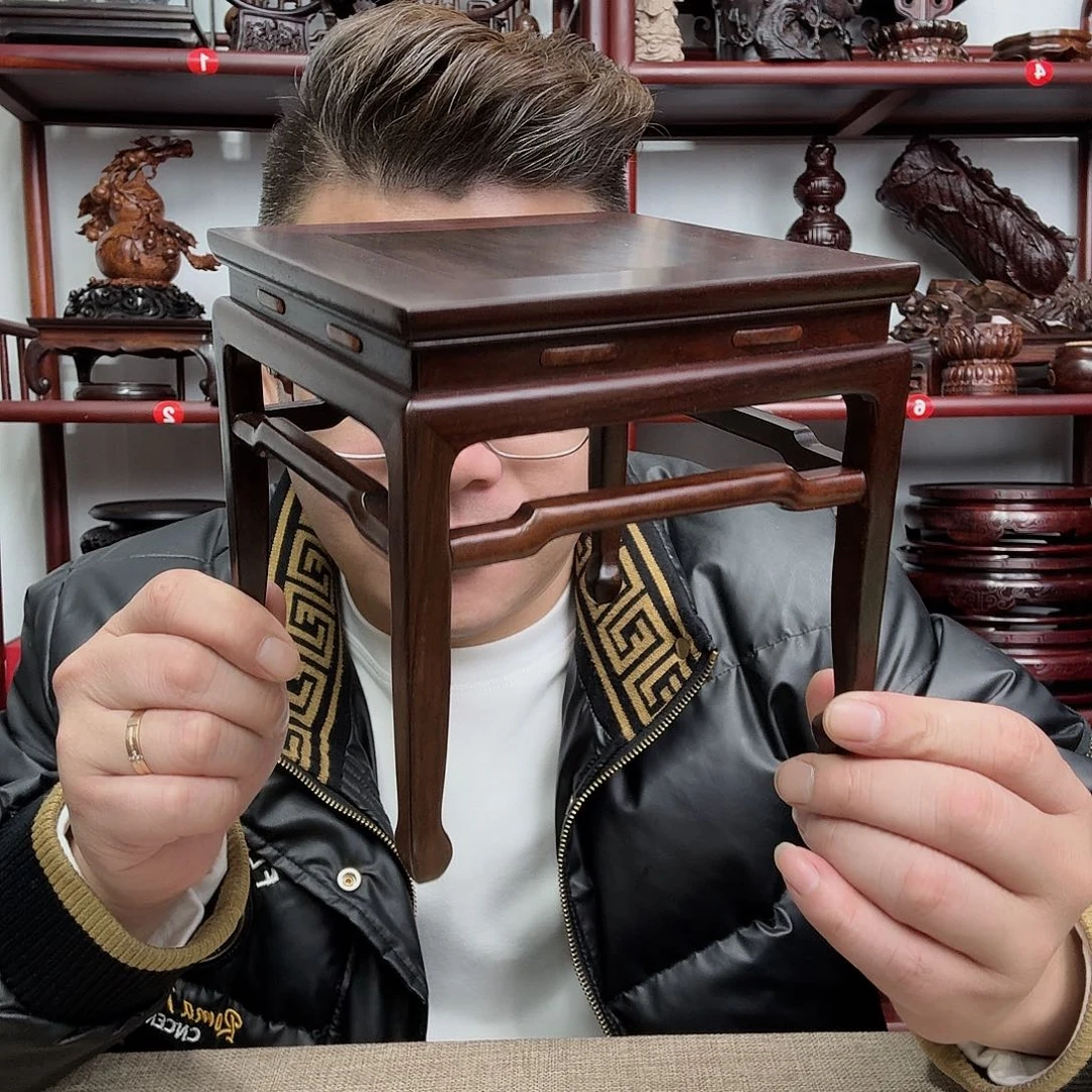 大红酸枝工艺品底座