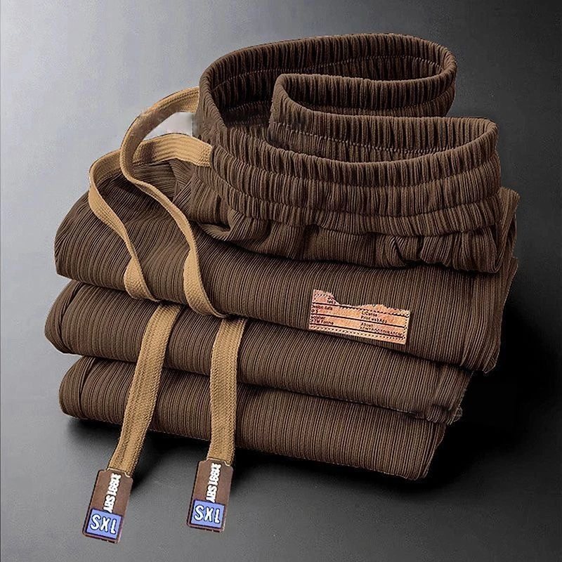 夏季薄款冰丝男裤直筒男士大码弹力休闲裤高级感宽松百搭时尚长裤