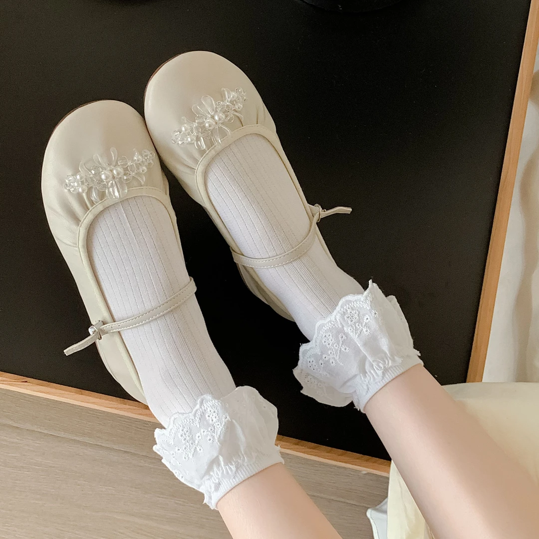 洛丽塔花边中筒袜 少女JK蕾丝袜