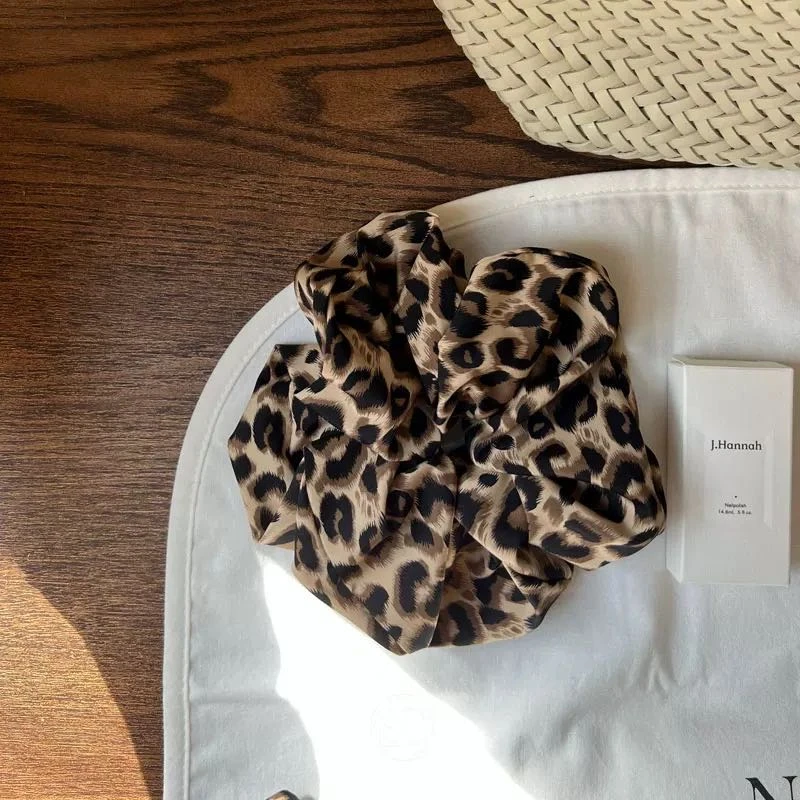 韩国东大门豹纹大肠发圈女复古懒人盘发头绳2025新款发饰