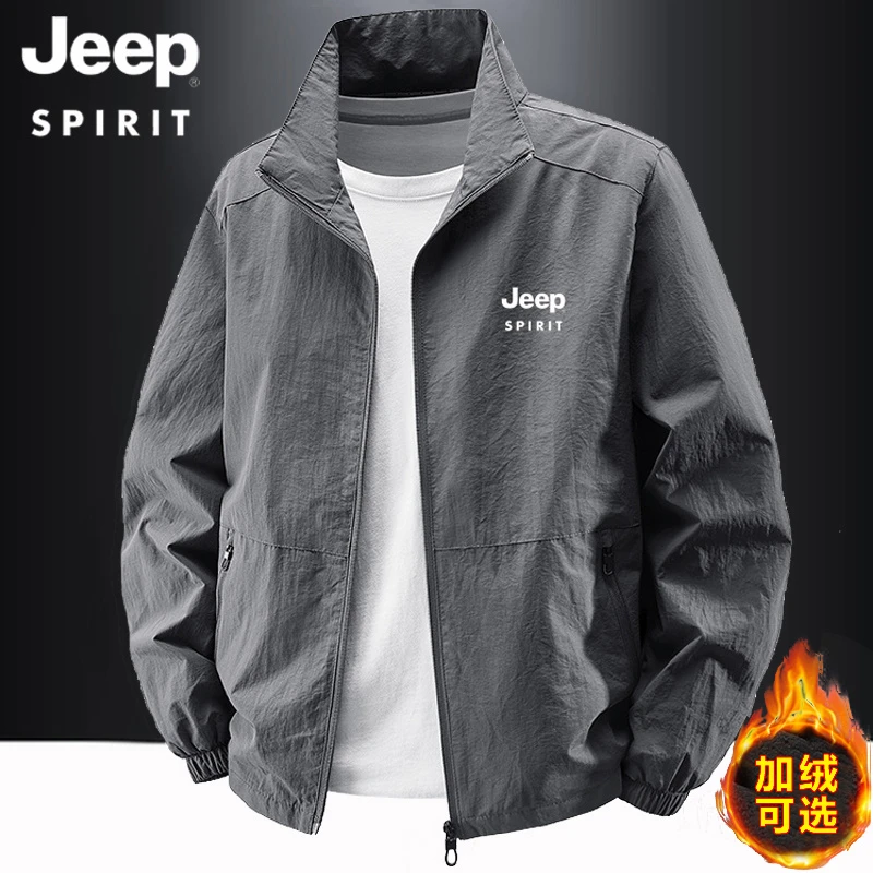 jeep吉普冬季奥粒绒外套男士2025新款户外休闲宽松加绒夹克上衣