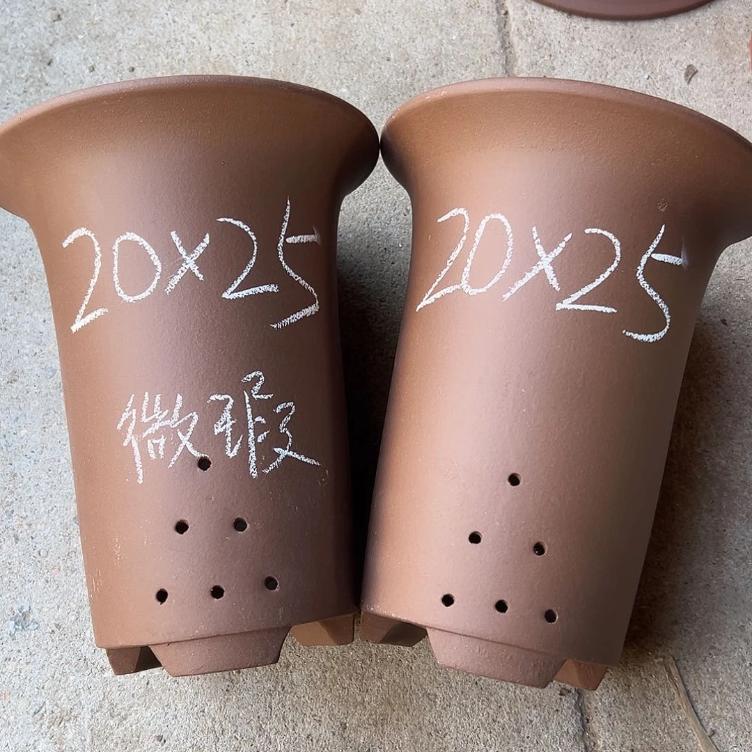 紫砂花盆宜兴紫砂花盆2只