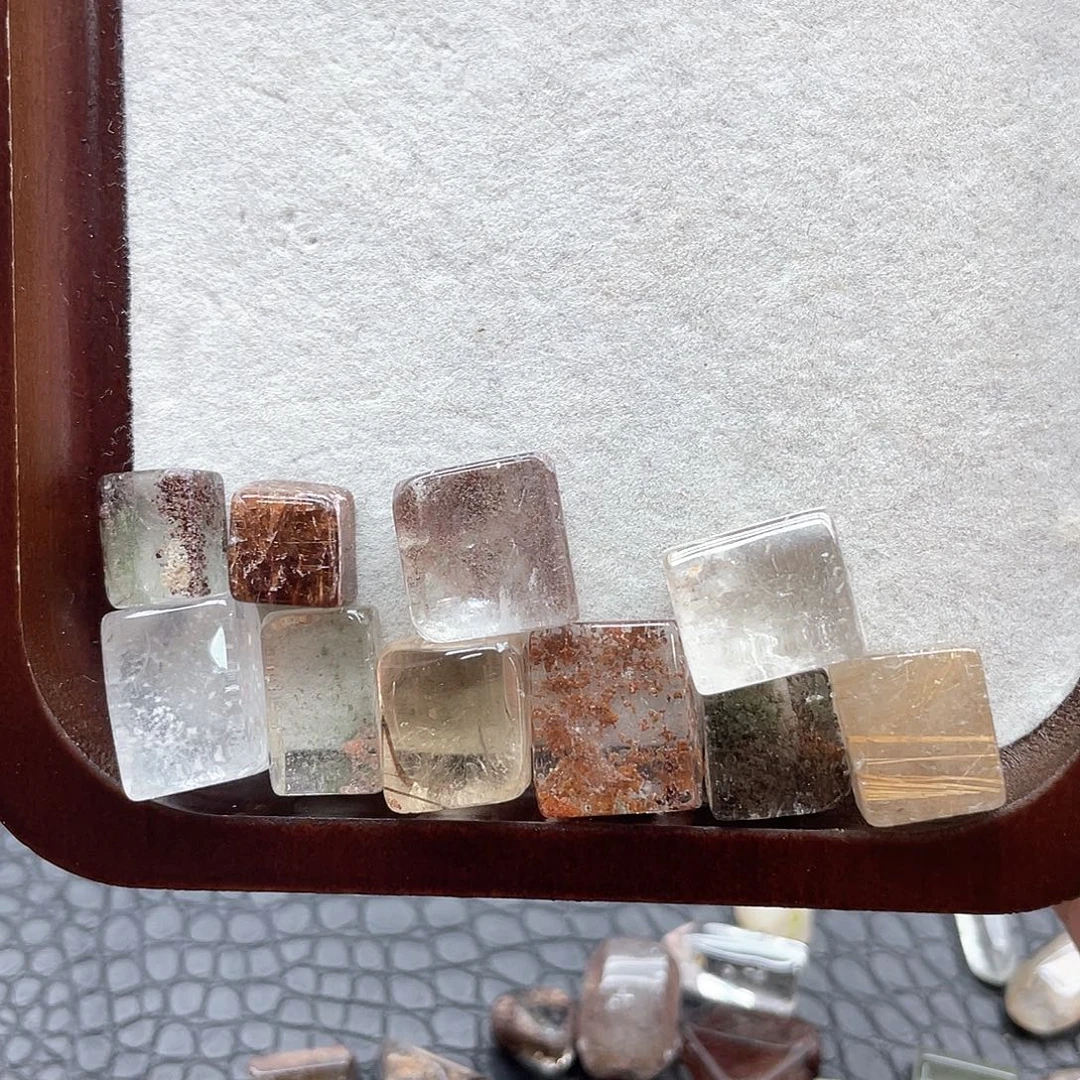 未镶嵌珠宝半成品发晶45幽灵方块放漏