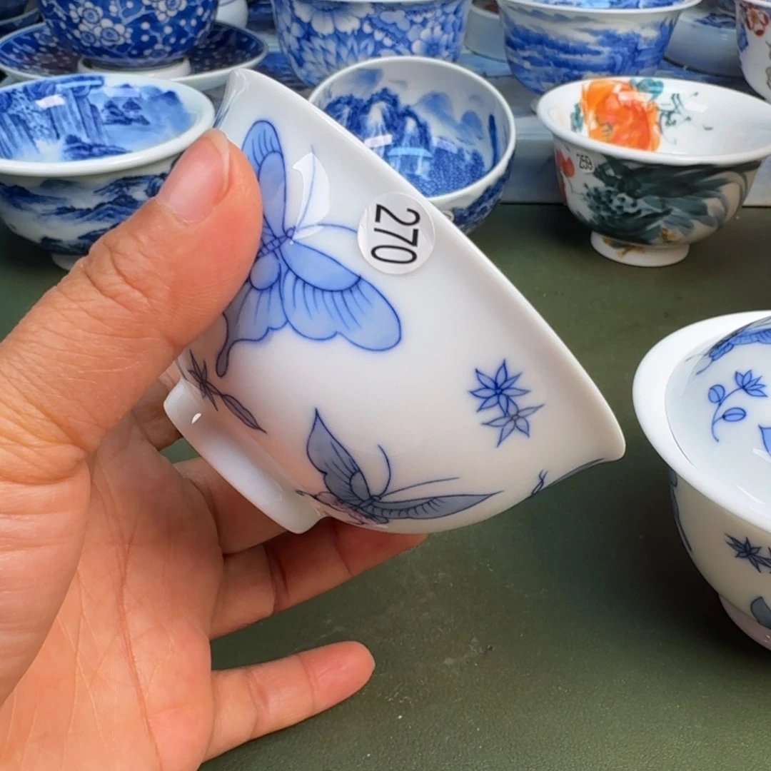 瓷景德镇纯手绘茶具圆圆270