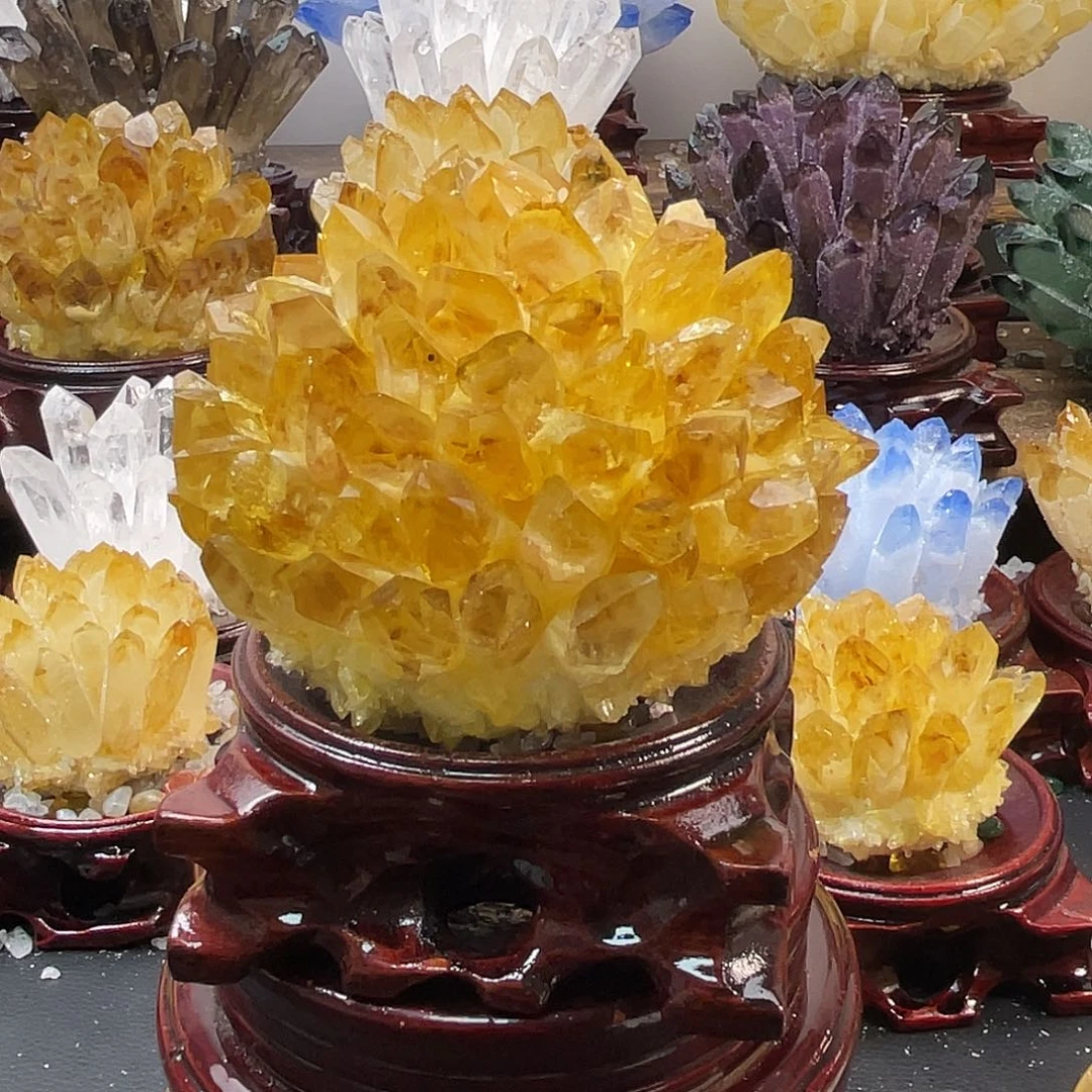 有机玻璃亚**子天然黄水晶330