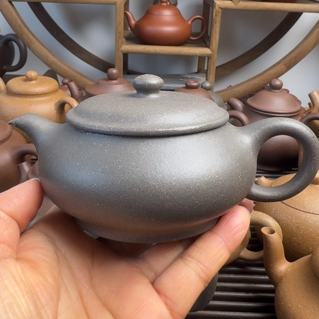 紫砂茶壶200cc明炉青段泥