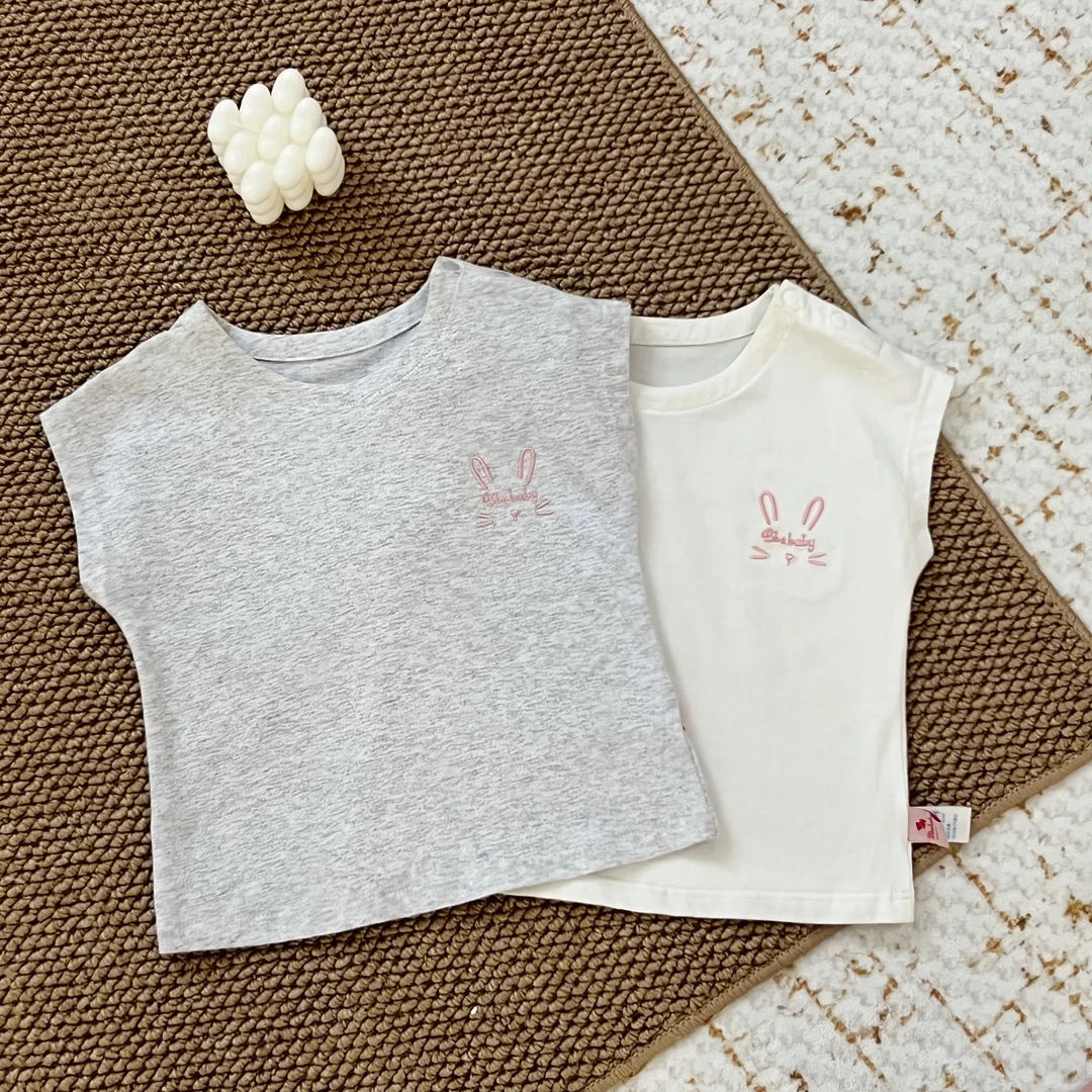 夏季儿童纯棉女童刺绣短袖T恤夏款