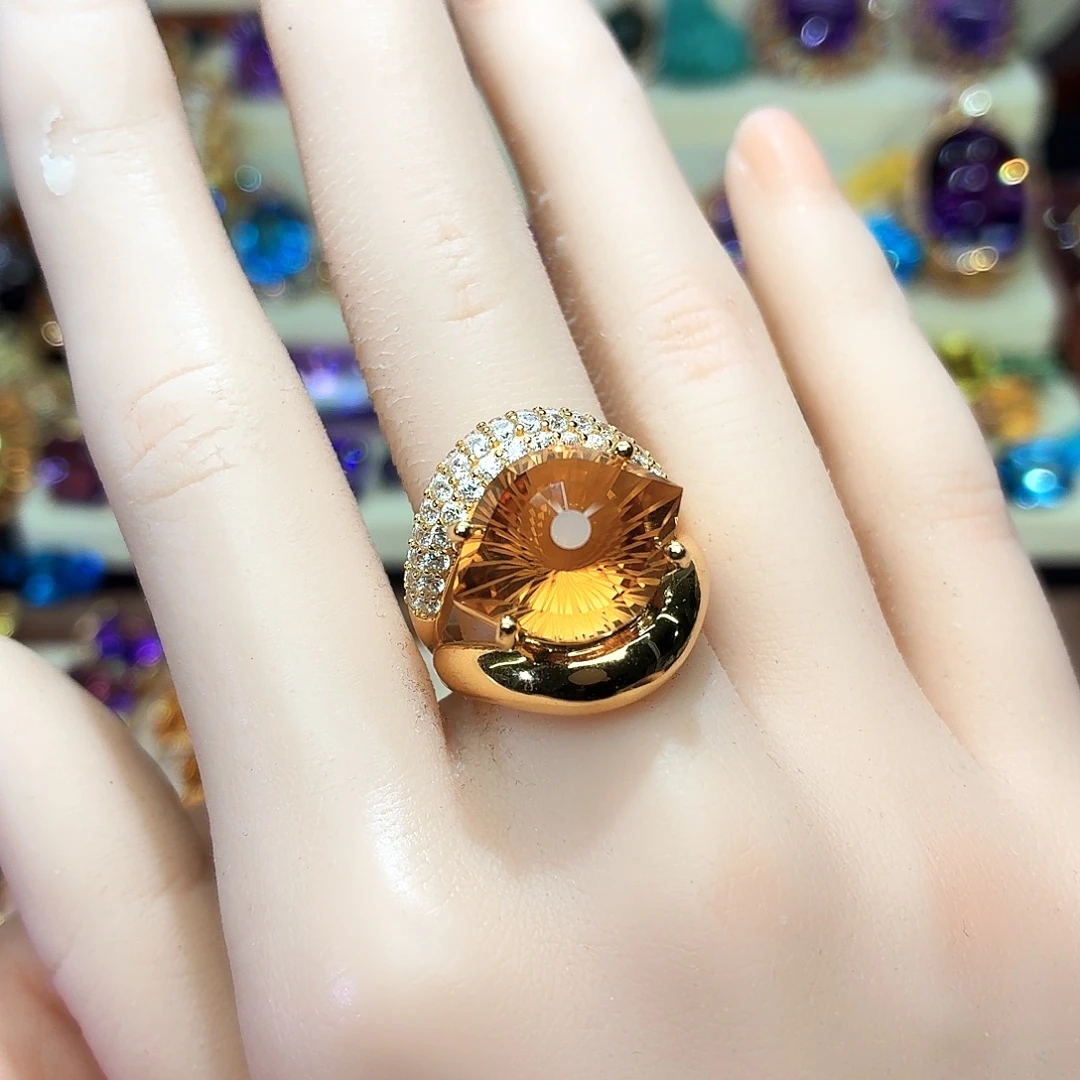 水晶银S925镶嵌戒指