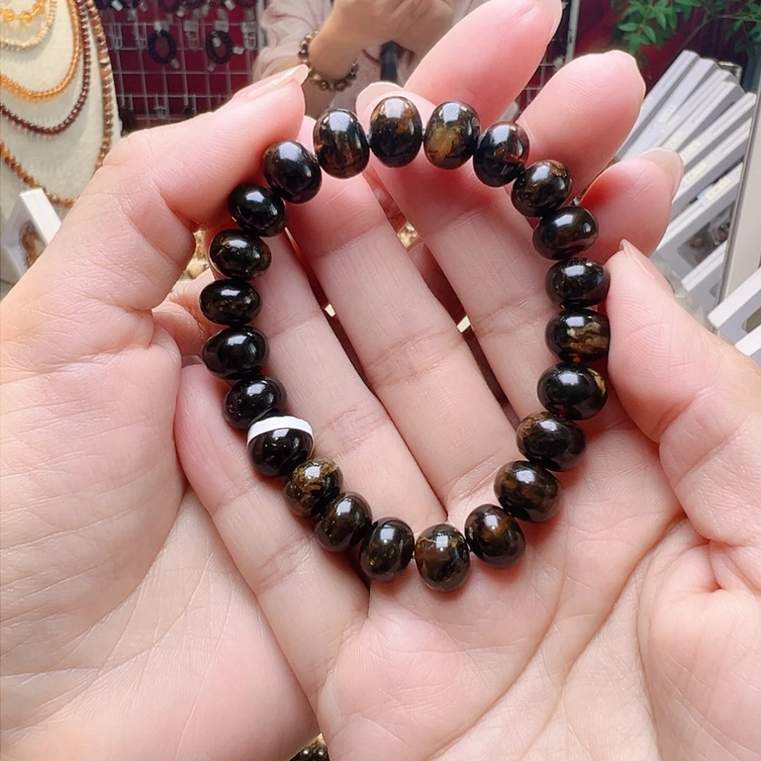 琥珀裸石未镶嵌抚顺琥珀10黑花