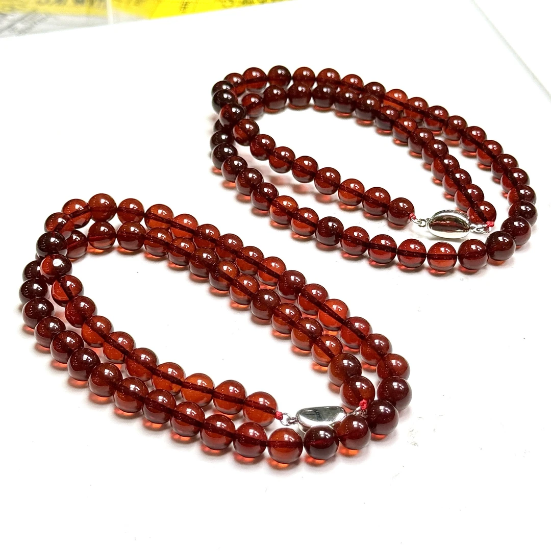 【ZX】鸽血红血翳灵草项链-约8mm（多样性发其一）