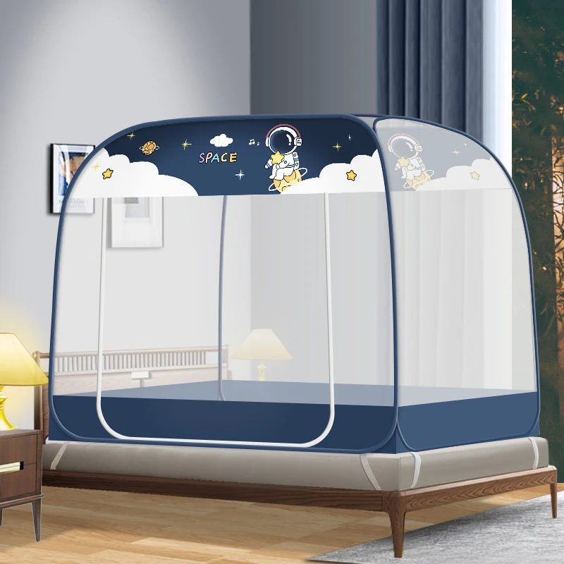 蚊帐家用卧室2025新款蒙古包蚊帐大床免安装防摔1.8米x2米可折叠