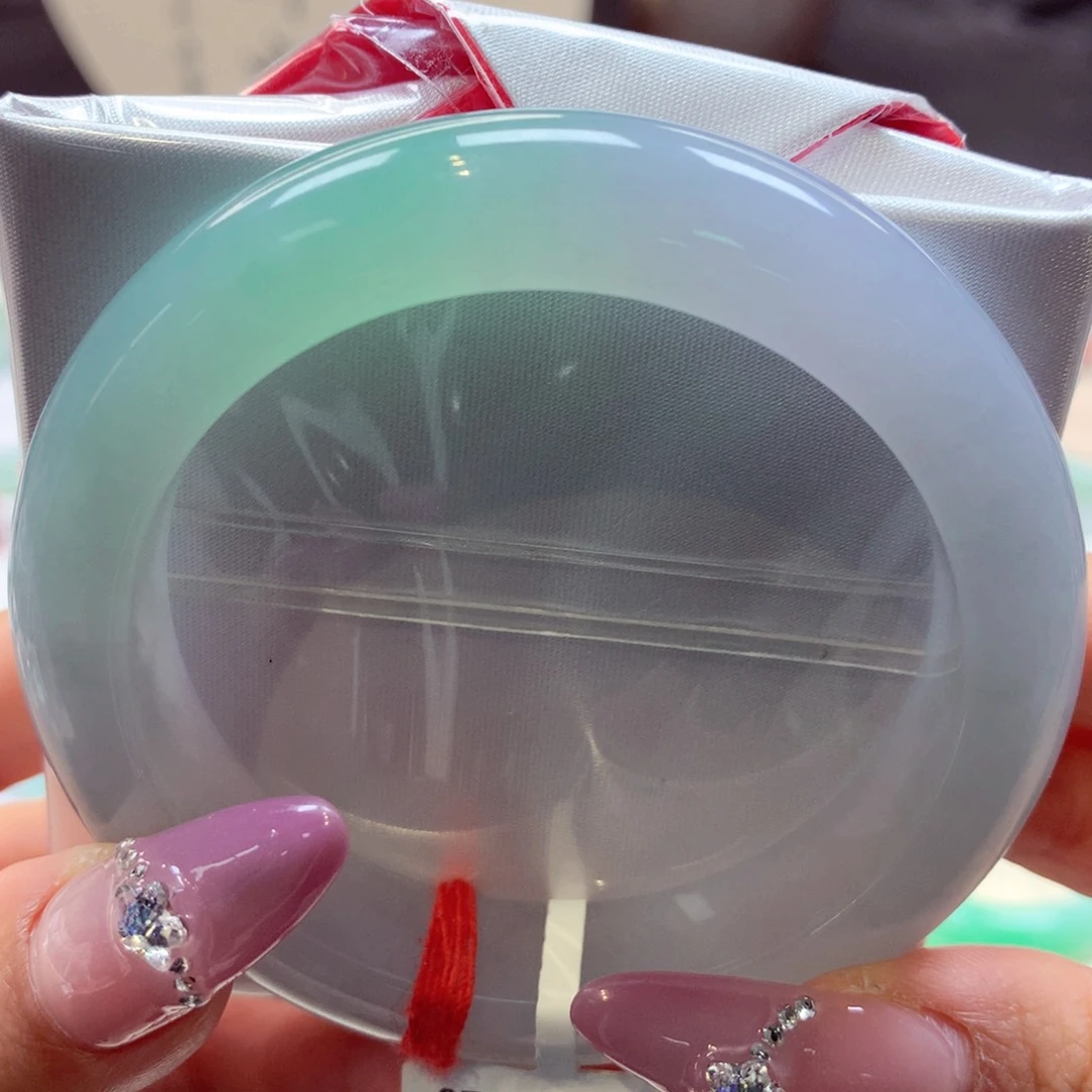 翡翠手镯未镶嵌泥鳅背42号66