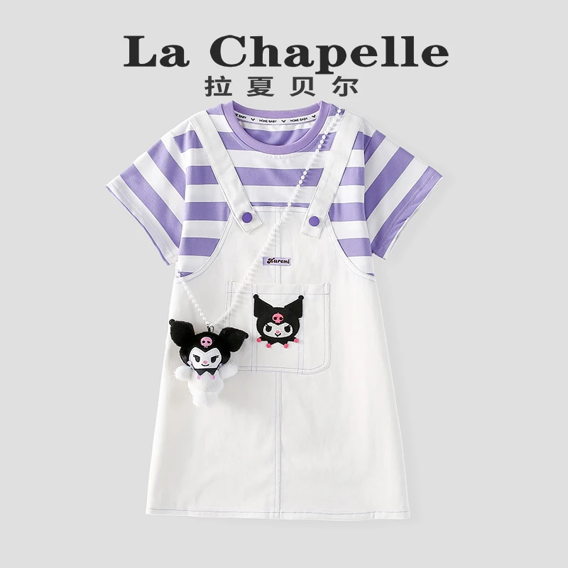 La Chapelle【拉夏贝尔】女童连衣裙夏季新款条纹儿童裙子LB418