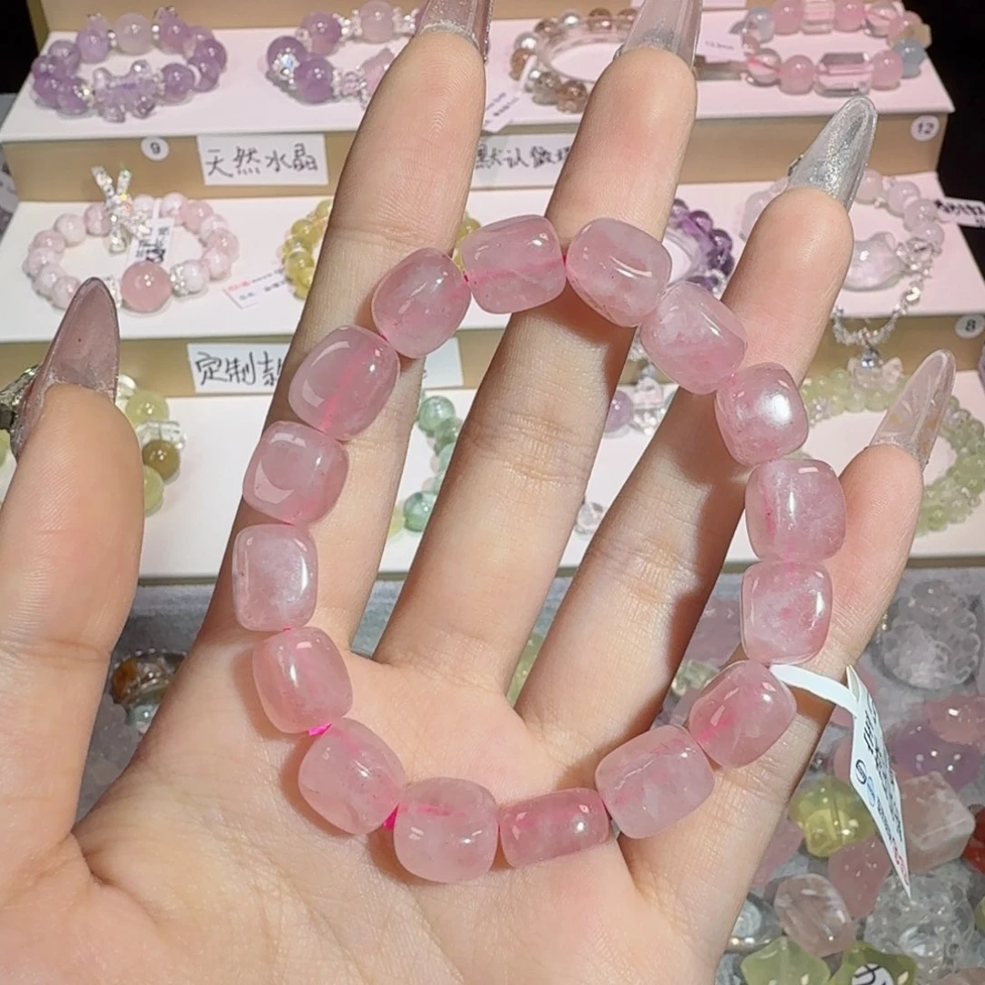 水晶手串未镶嵌粉水晶