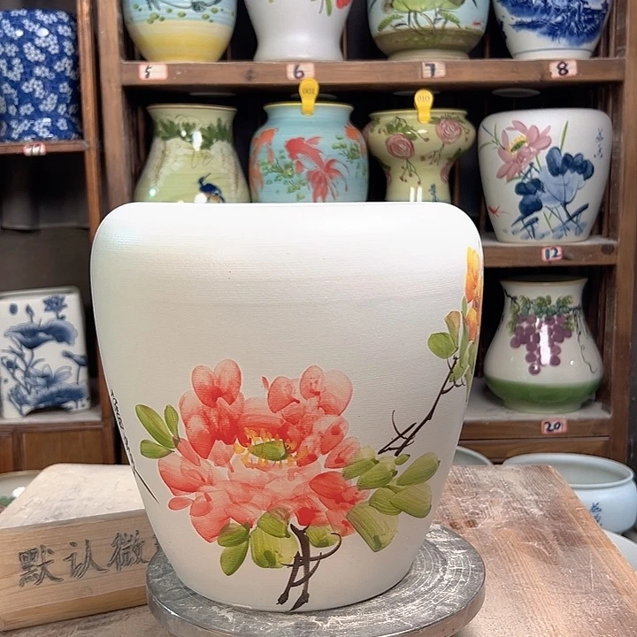 陶苹果牡丹 新款新款陶瓷陶瓷大微瑕