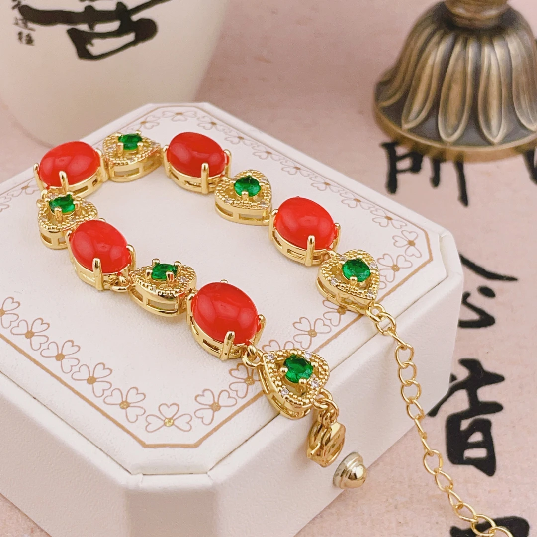 玉髓/玛瑙手链正品红玉石手链精品时尚百搭女款手串高雅大气F909