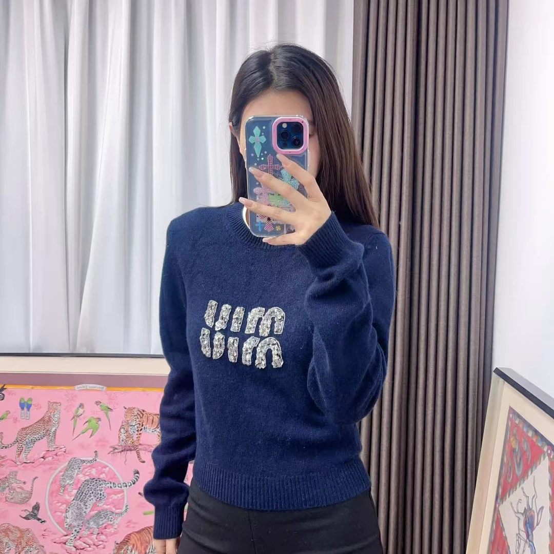 95新 MIU MIU/缪缪 麦殿/羊毛毛衣42码/251208CXQYQ03
