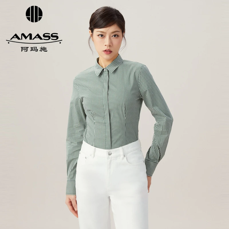 AMASS/阿玛施夏季高级感小众洋气时尚简约薄款法阿玛施白衬衫