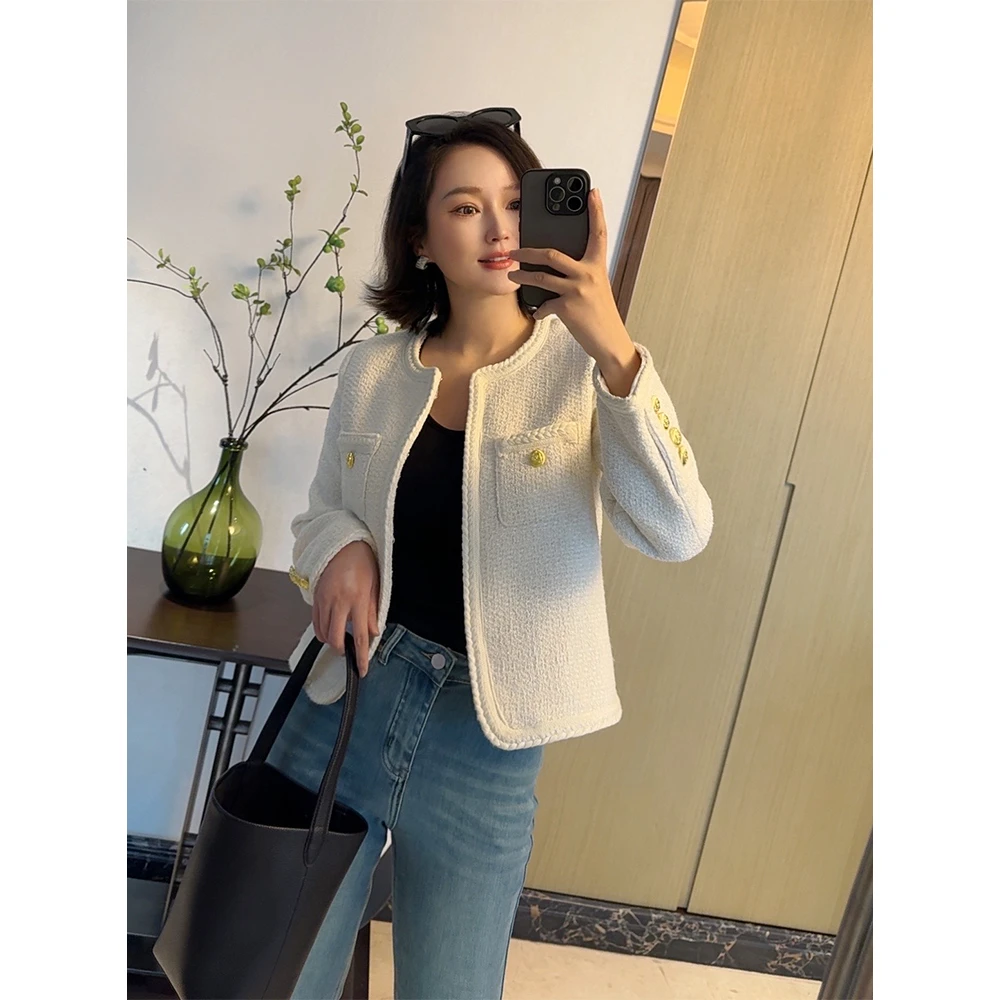 MISS RUILI定制  2025新款小香风外套女气质名媛短款上衣FA0014