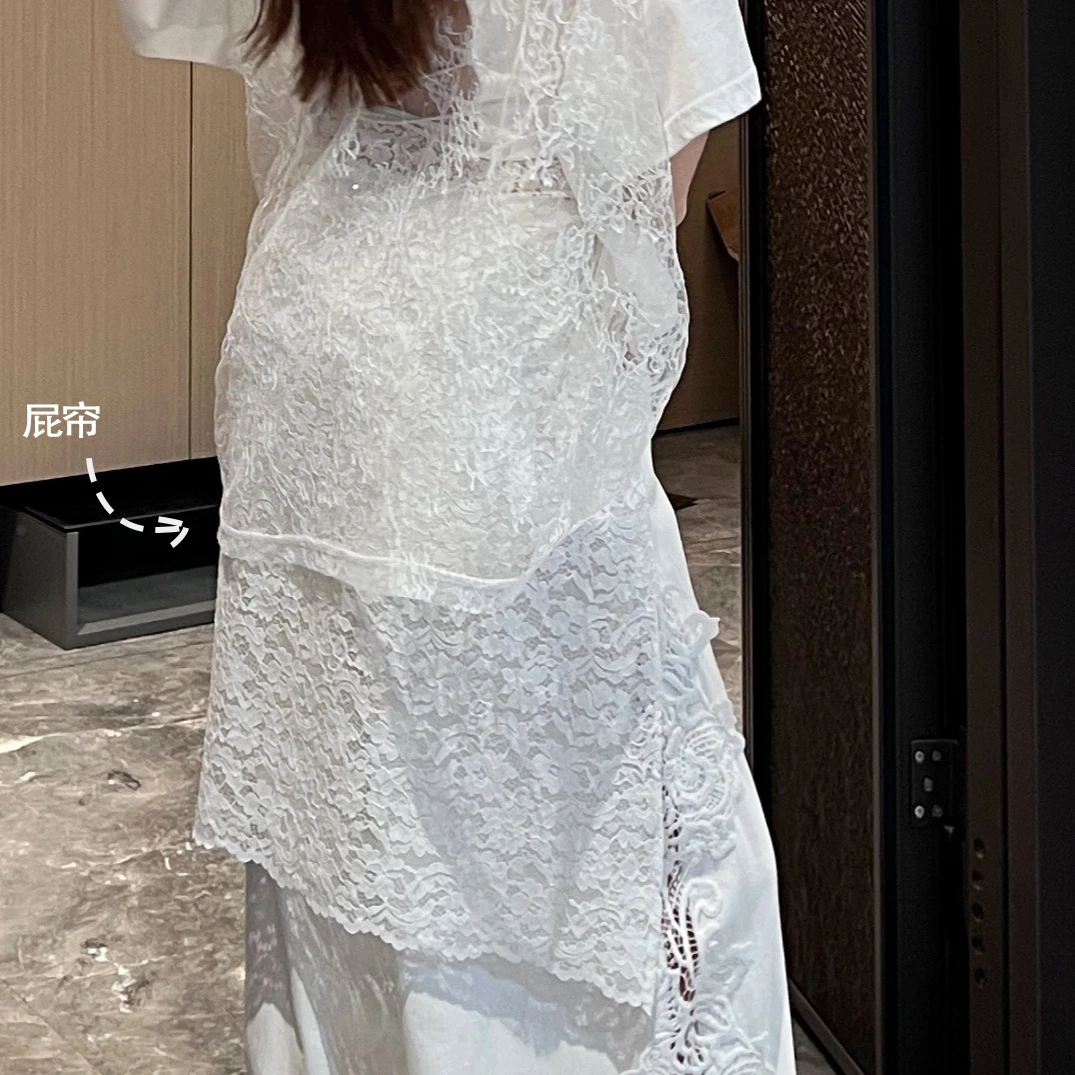 陶格【蕾丝屁帘】时尚百搭设计感叠穿蕾丝披帘裙摆25A1S990