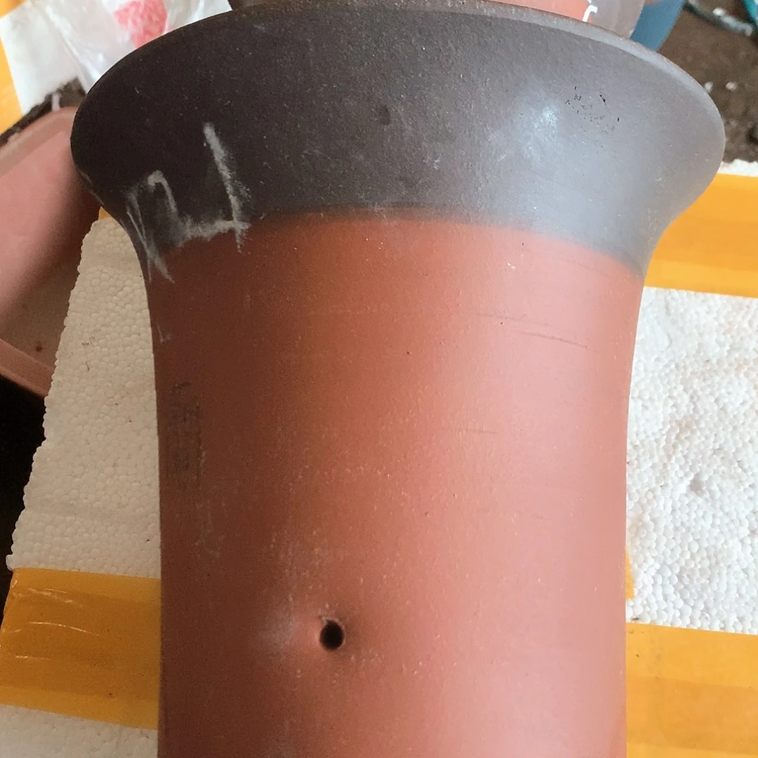 紫砂花盆瑕疵花盆一对