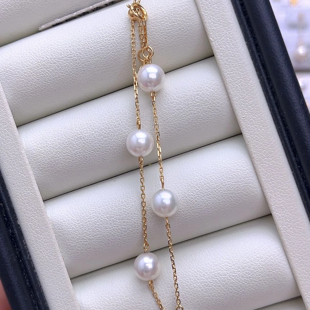 喆***手链海水珍珠18K金镶嵌