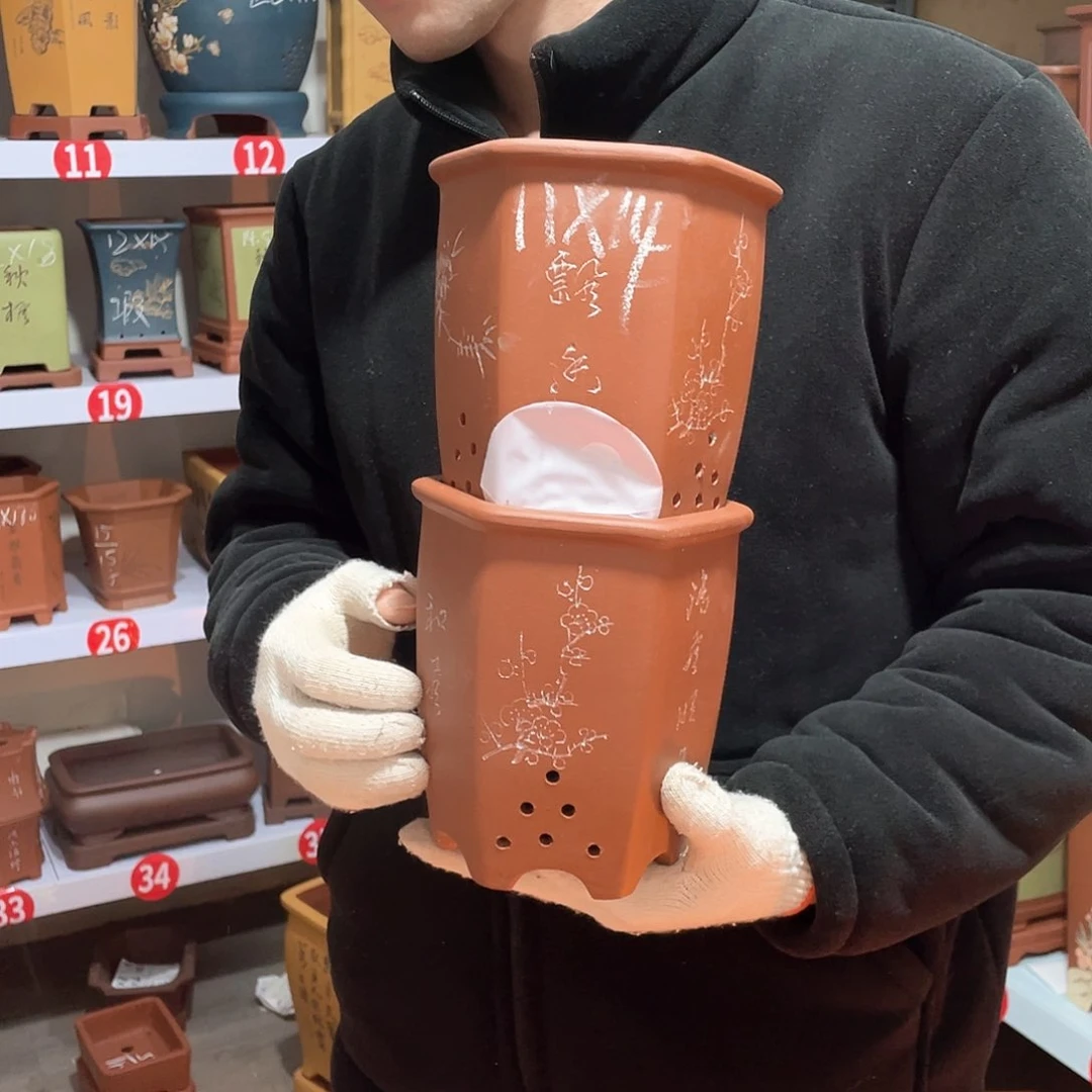 紫砂天心紫砂手工花盆