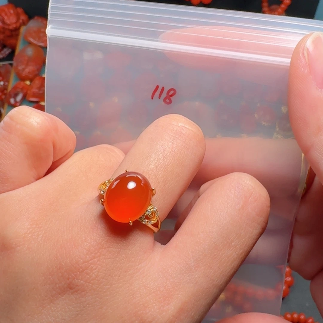 南红玛瑙南红银S925镶嵌