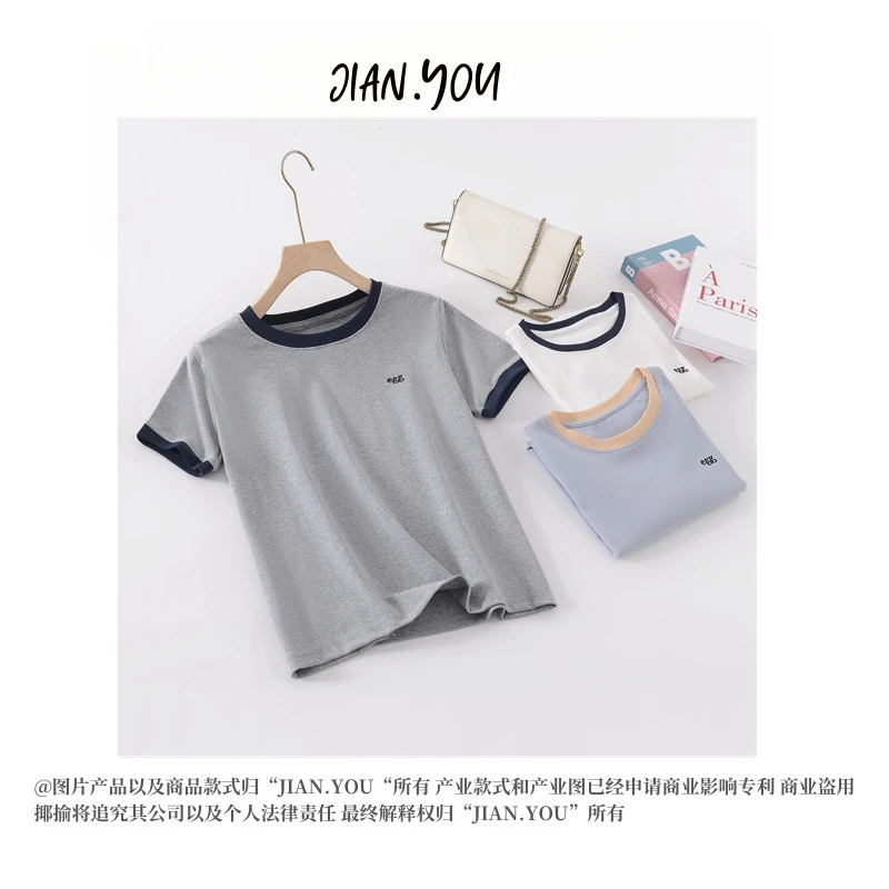 JIANYOU-「舒适感life」韩国单！25春款女款时尚休闲百搭T恤AR-2518