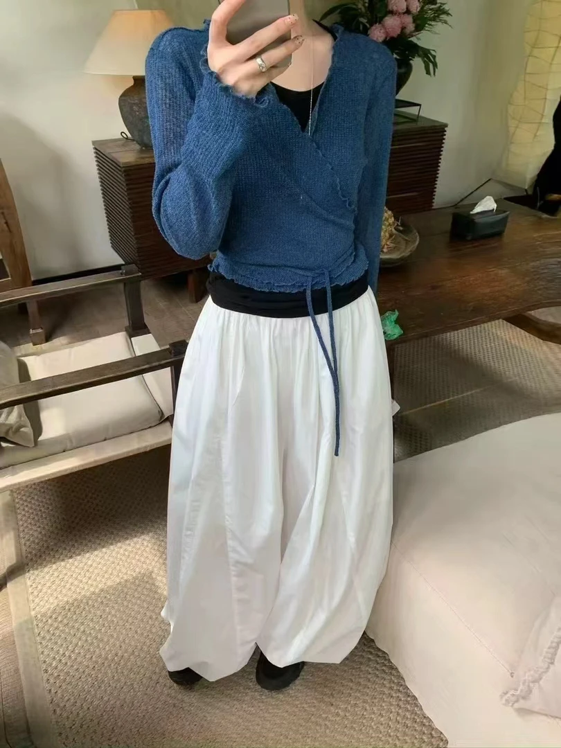 时髦精 夏款两件套交叉绑带上衣