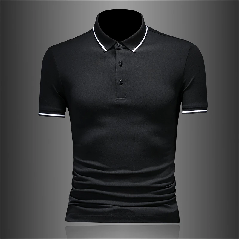 短袖polo衫男士夏季新款韩版修身翻领t恤透气短袖休闲纯色上衣潮