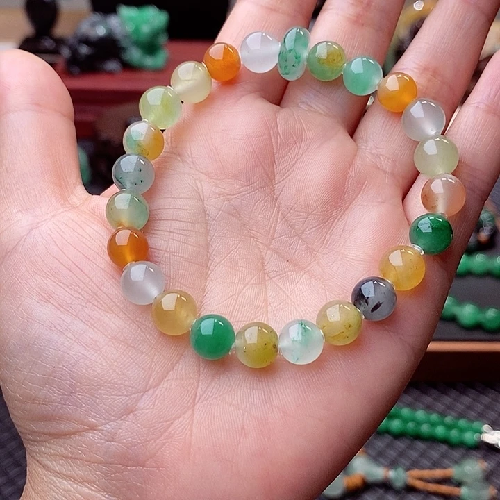 木***舟石英质玉（非洲翠）未镶嵌串