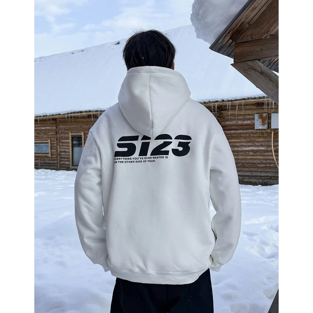 冬季国潮牌基础字母印花拉链连帽卫衣高街休闲情侣帽衫6066