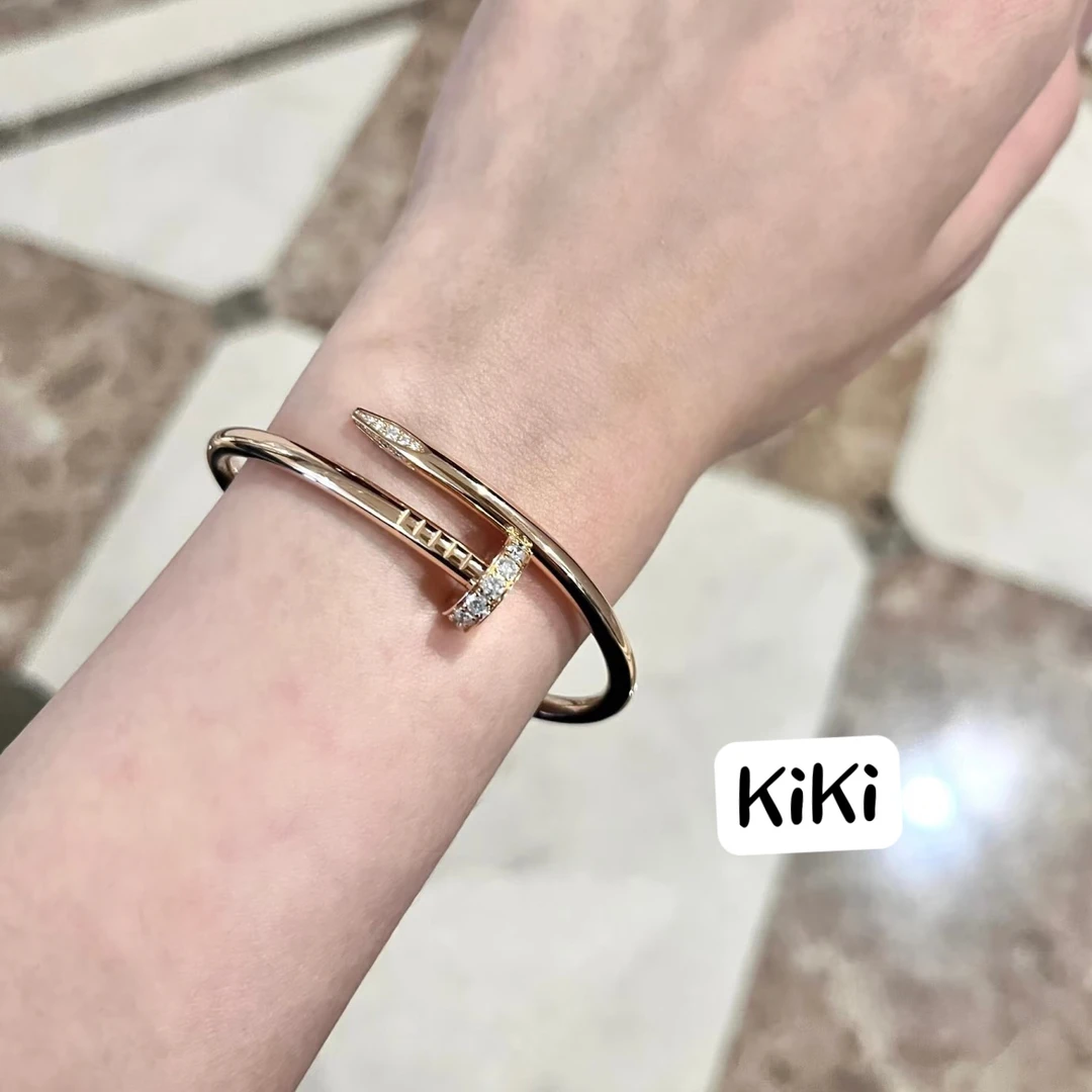 铜合金手镯 大女主 粗版钉子手镯头尾钻玫瑰金