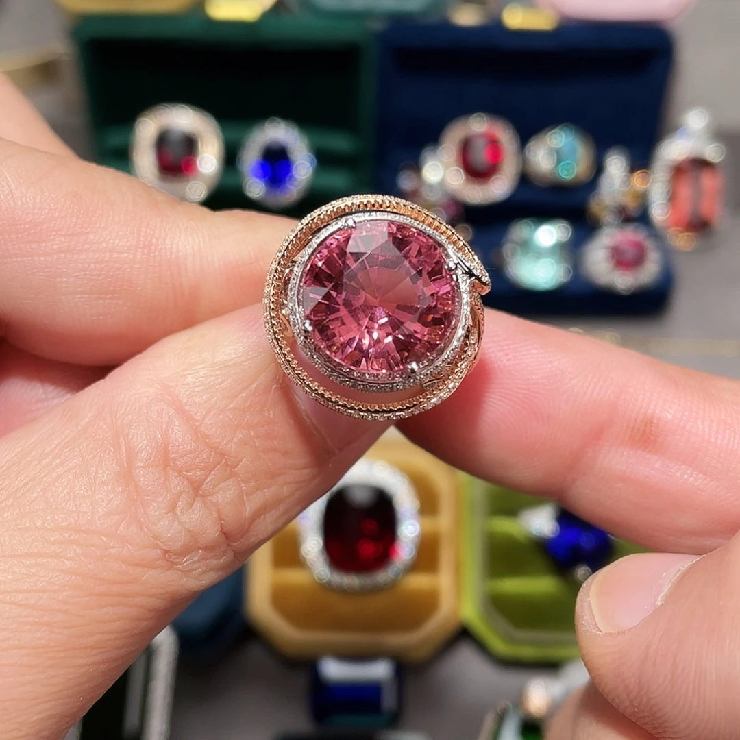 碧玺戒指18K金镶嵌10.75ct