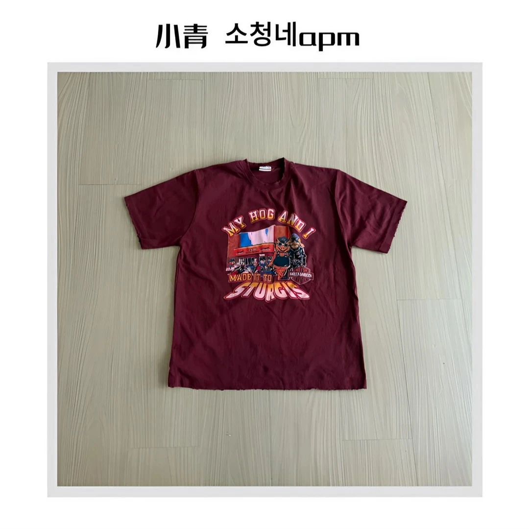 韩国东大门 公鸡/墨镜城市猪猪侠T恤