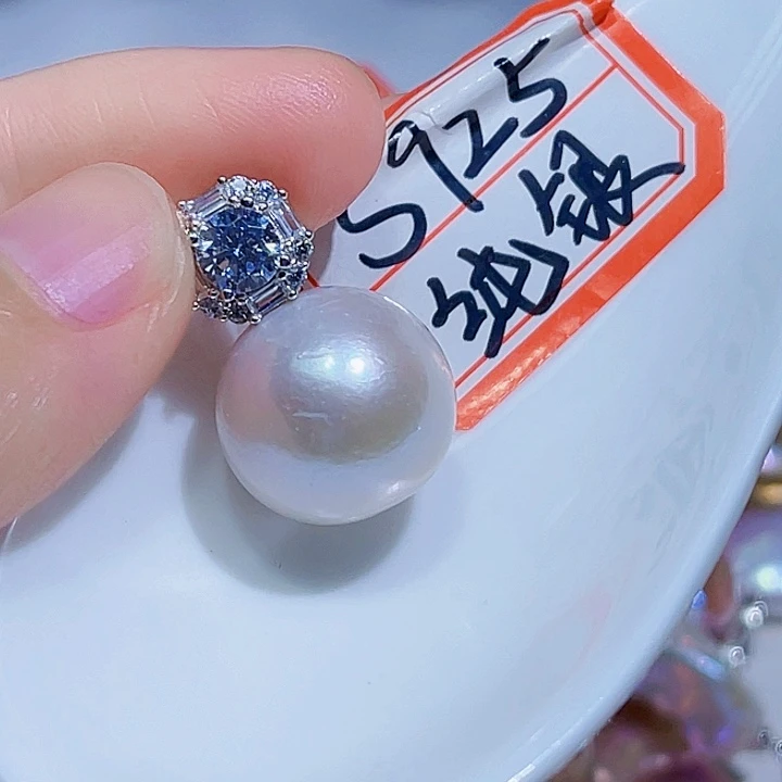 淡水珍珠银S925镶嵌颈饰