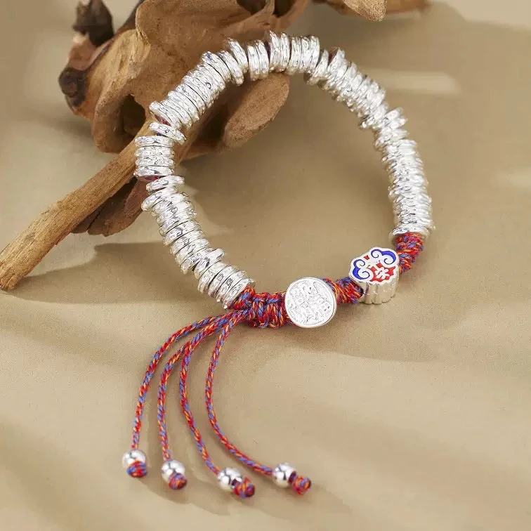 足银银制品 红绳盘缠 083