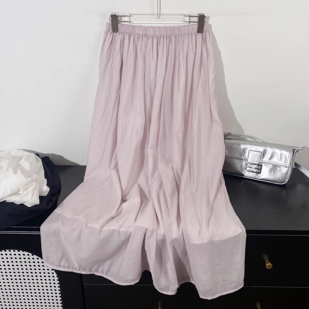 小韩日记【紫色涟漪】半身裙时尚百搭夏季大摆纯色显瘦百搭1151