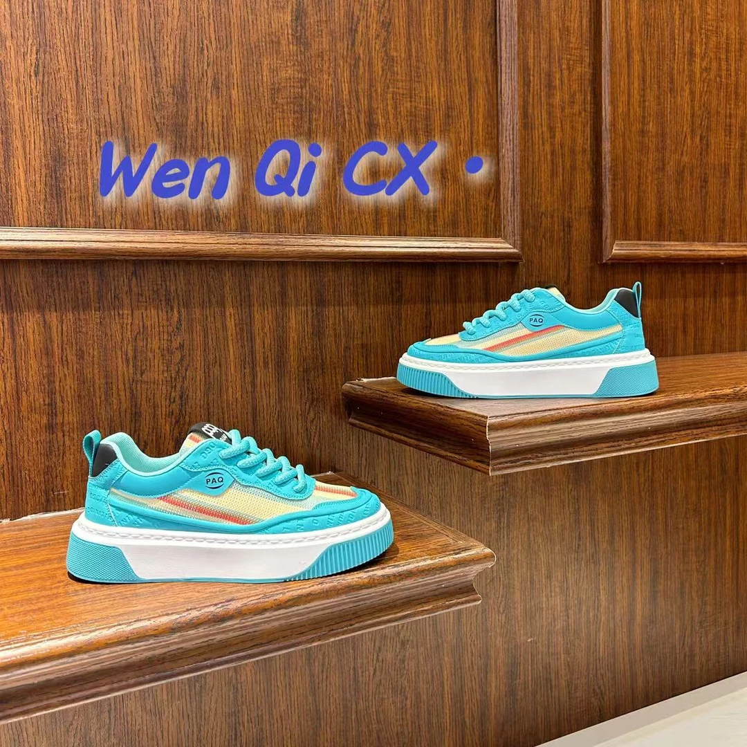 【文麒严选】春夏季男鞋新款皮拼透气网欧洲站轻奢简约百搭男休闲鞋