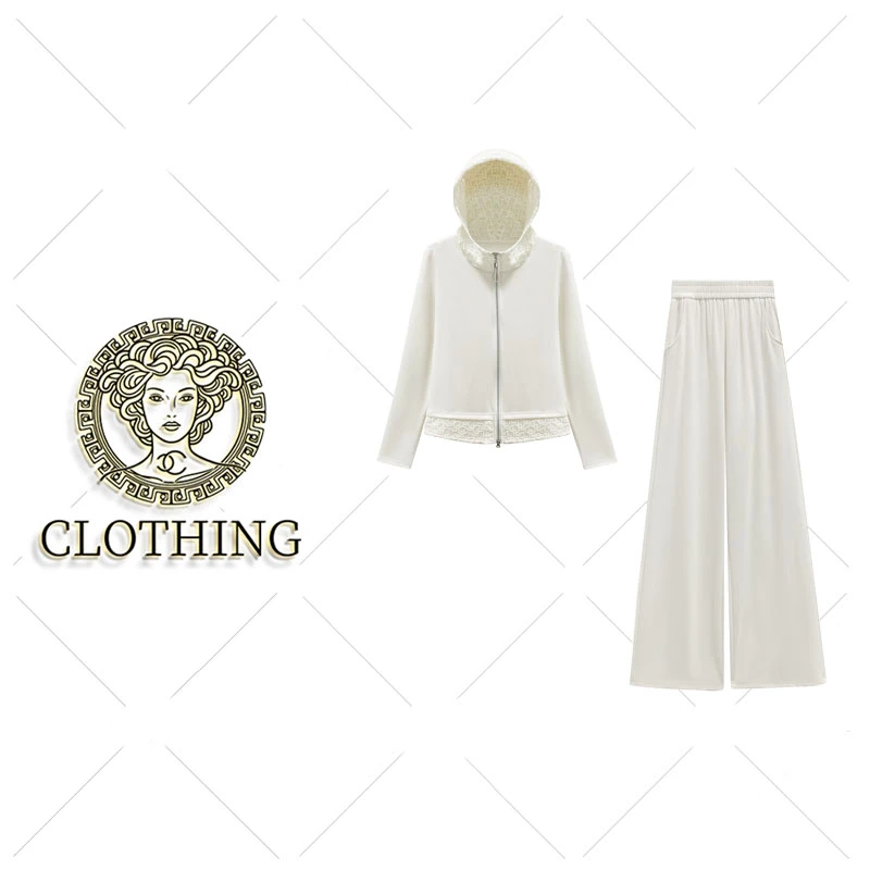 【CLOTHING/原创设计】68515#连帽拼接两件套2025秋冬潮流轻奢套装